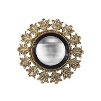 Miroir Maria convexe noir et doré 20.5 cm, Emdé