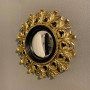 Miroir Maria convexe noir et doré 20.5 cm, Emdé