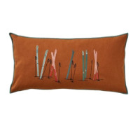 Coussin brodé Passe-montagne Caramel, Sylvie Thiriez