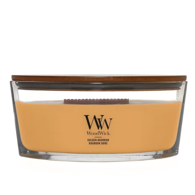 Bougie parfumée Ellipse Bourbon Doré, WoodWick