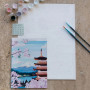 Kit Peinture au Numéro Mont Fuji, Petit Pinceau