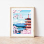 Kit Peinture au Numéro Mont Fuji, Petit Pinceau