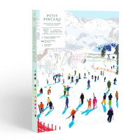 Kit Peinture au Numéro Skiing Among Mountains, Petit Pinceau