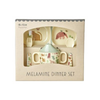 Coffret 4 pièces en mélamine Sweet Jungle, Rice