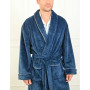 Peignoir Polaire Mixte avec Passepoil KINSLEY Denim, Sensei