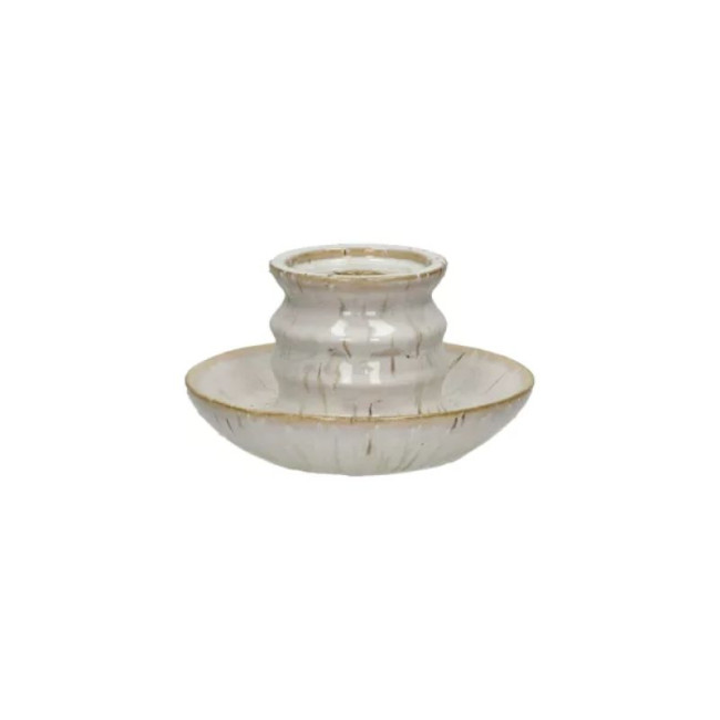 Bougeoir Ilena Blanc 15cm, Pomax