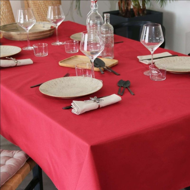 Nappe enduite Rouge Frejus, Sud Etoffe