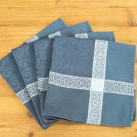 Serviette de table Alicante Marine, Sud Etoffe