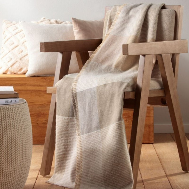 Plaid White Boucle 130 x 170 cm, Biederlack