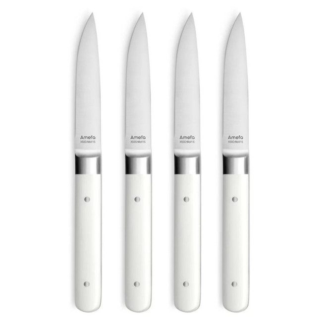 Coffret 4 couteaux steak Fusion Blanc, Amefa