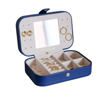 Boîte à Bijoux de Voyage Brigitte Cuir Bleu Marine, Maison Scarlett Boîte à Bijoux de Voyage Brigitte Cuir Bleu Marine, Maison Scarlett
