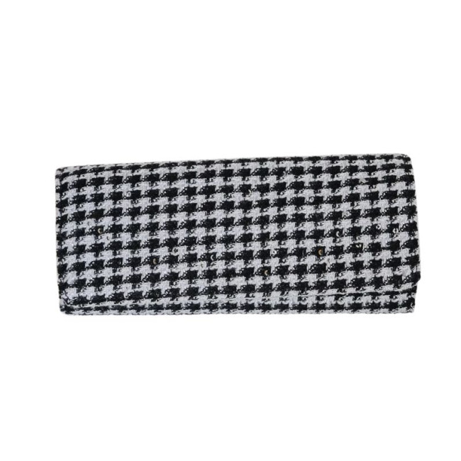 Pochette à bijoux Catherine Pied de Poule Noir, Maison Scarlett