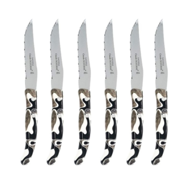 Coffret 6 couteaux à steak Berlingot Marbré Marron, Claude Dozorme