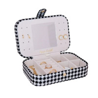 Boîte à Bijoux de Voyage Brigitte Pied de Poule Noir, Maison Scarlett Boîte à Bijoux de Voyage Brigitte Pied de Poule Noir, Maison Scarlett