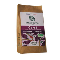 Café Bio Corsé en grains empreinte café, Tchanqué Gourmet