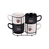 Tour de 4 mugs Mocha 39cl, Table Passion