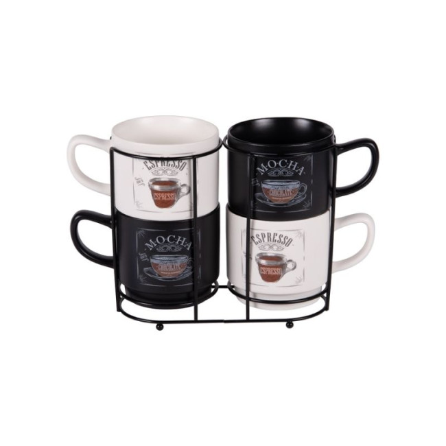Tour de 4 mugs Mocha 39cl, Table Passion