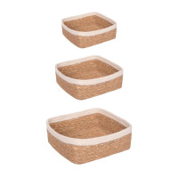 Set de 3 paniers carrés Liserai blanc, Table Passion