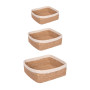 Set de 3 paniers carrés Liserai blanc, Table Passion