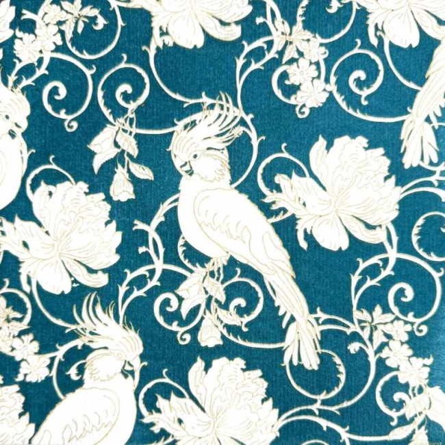 Serviettes en papier Perruche Bleu Pétrole, Françoise PAVIOT