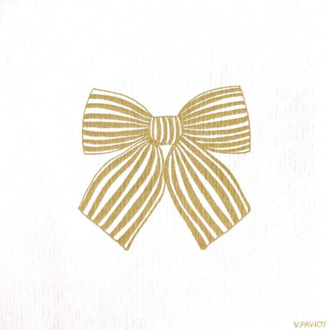 Serviettes en papier Nœud Or, Françoise PAVIOT