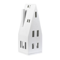 Maison Photophore en Porcelaine Grand Toit Pointu, Räder