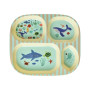 Assiette 4 Compartiments Bleu Ocean Print, Rice