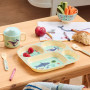 Assiette 4 Compartiments Bleu Ocean Print, Rice