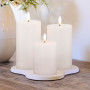 3 Bougies LED Pilier Rechargeables SILLE avec chargeur, Sirius