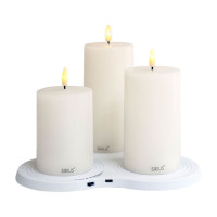 3 Bougies Pilier Rechargeables SILLE avec chargeur, Sirius