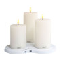 3 Bougies LED Pilier Rechargeables SILLE avec chargeur, Sirius