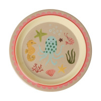 Assiette plate Corail Ocean Print en mélamine, Rice
