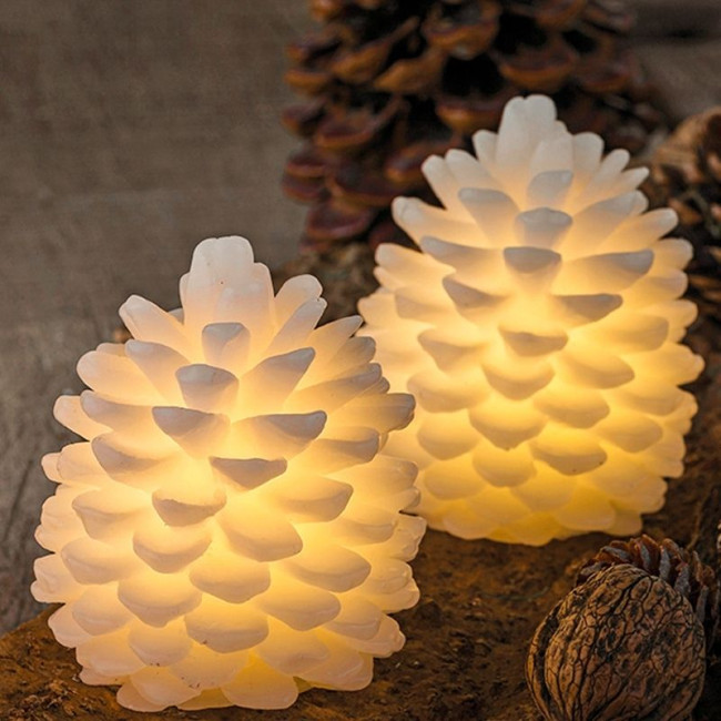 2 Pommes de Pin LED CLARA 10 cm, Sirius