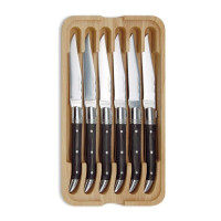 Coffret 6 Couteaux à Steak Laguiole Tradition Bois Noir, TB Groupe