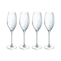 Coffret 4 Flûtes 24 cl Swirly, Cristal d'Arques