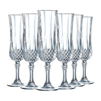 Coffret 6 Flûtes 12 cl Longchamp, Cristal d'Arques