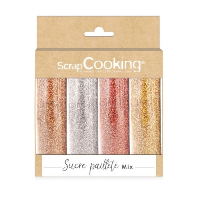 Lot de 4 sucres pailletés, Scrapcooking