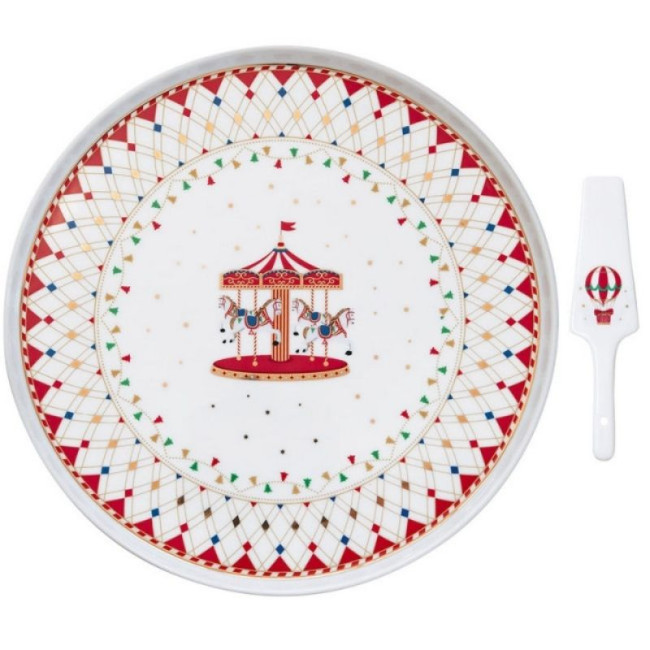 Plat à tarte 32 cm avec pelle Christmas Wonderland, Easy Life