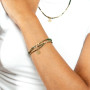 Collier et Bracelet 3 tours Ginko Vert, Têtes Blondes
