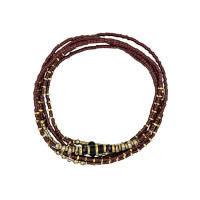 Collier et Bracelet 6 tours Mars Bordeaux, Têtes Blondes Collier et Bracelet 6 tours Mars Bordeaux, Têtes Blondes