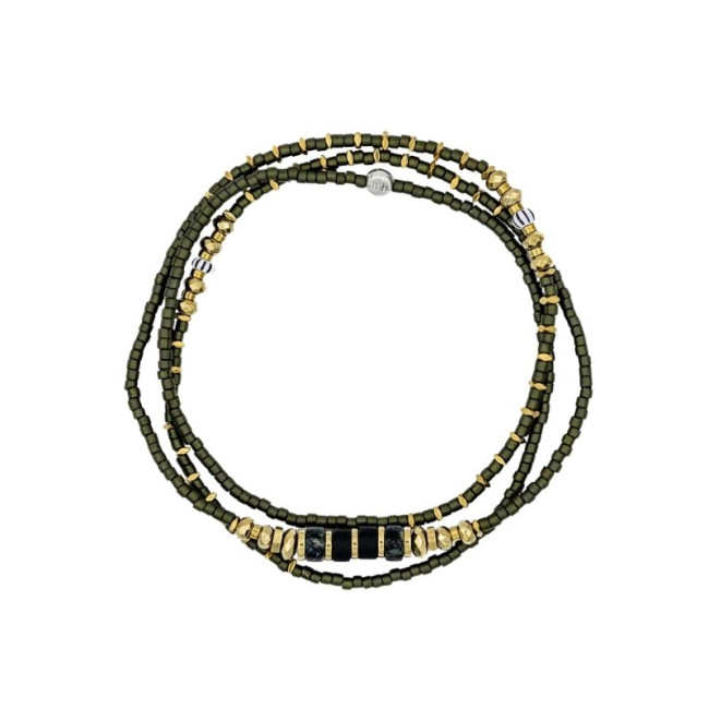 Collier et Bracelet 3 tours Avocado, Têtes Blondes