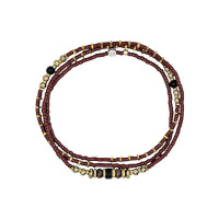 Collier et Bracelet 3 tours Mars Bordeaux, Têtes Blondes