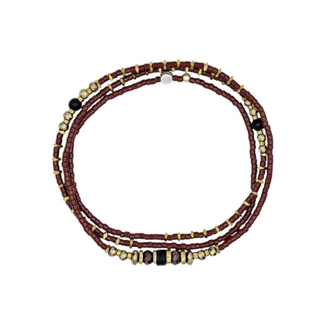 Collier et Bracelet 3 tours Mars Bordeaux, Têtes Blondes