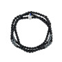 Collier et Bracelet 3 tours Gentleman Silver Noir Mat, Têtes Blondes