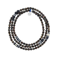 Collier et Bracelet 3 Tours Gentleman Brun, Têtes Blondes