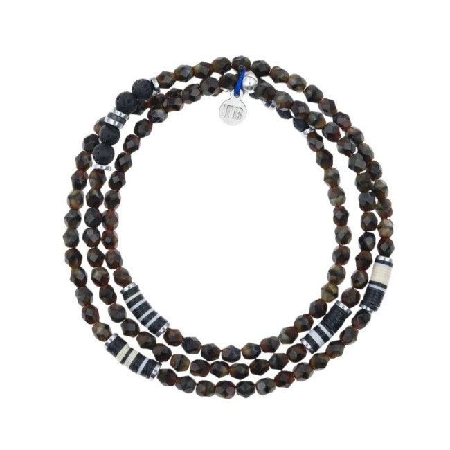 Collier et Bracelet 3 Tours Gentleman Brun, Têtes Blondes