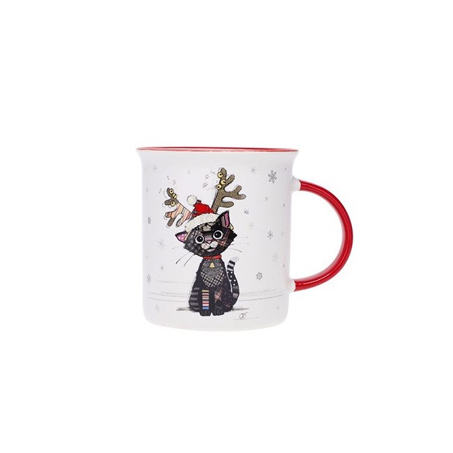 Mug 32 cl Chat Noir Noël Kook, Kiub