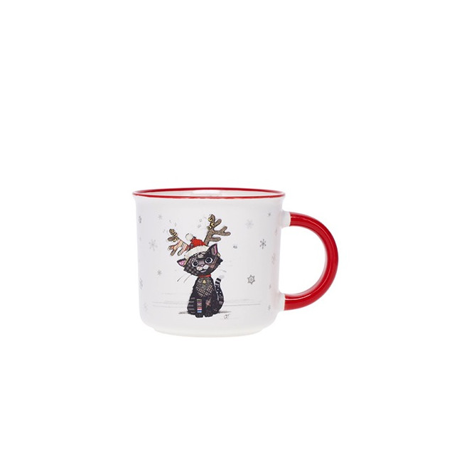 Tasse 12 cl Chat Noir Noël Kook, Kiub