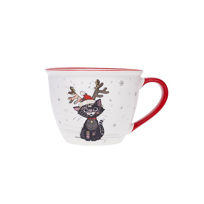 Tasse Jumbo 55 cl Chat Noir Noël Kook, Kiub