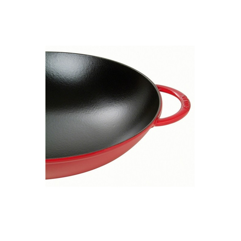 Wok fonte et émail gris 14.5-37cm-5.7L avec accessoires - Staub